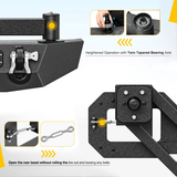 Front Bumper 2018 2019 2020 2021 2022 2023 2024 Jeep Wrangler JL JLU Unlimited (2/4 Doors) Rear Bumper Spare Tire Carrier 2inch Hitch Receiver License Plate Bracket 2 LED Lights D-rings