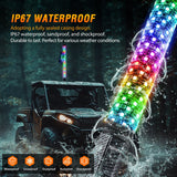 Nilight 1Pcs 3FT Spiral Antenna Bluetooth Remote App Control Led Fat Whip Light