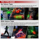 LED Safety Light 4PCS Red Green Marine Navigation Bike Tail Lights Three Modes Waterproof Reflective Gear Clip On Flash Strobe Indicator Lamp for Night Boating Fishing Cycling Jogging