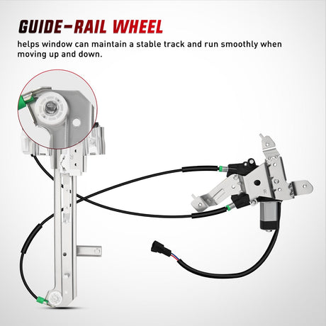 Nilight Power Window Regulator with Motor Rear Passenger Side,Compatible with Cadillac Escalade/Chevy Tahoe/GMC Yukon 2002 2003 2004 2005 2006,Rear Right,748-229