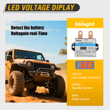 Nilight Remote Battery Disconnect Switch 12V 24V 360A Car Smart Anti-Theft Kill Switches Upgrade Prevent Power Drain with Wireless Remote Control Relay Fobs Voltmeter Display for Auto Truck RV Boat