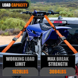 Nilight Motorcycle Tie Down Straps 1.5Inch×8Inch Heavy Duty Cambuckle with Soft Loops Safety S-Hooks 3084Lbs Break Strength for Securing Dirtbikes ATV UTV