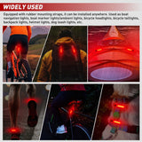 Marine Boat Navigation Light 2PCS Red Port Bow Lights Four Modes Waterproof Rechargeable Warning Safety Clearance Lamp for Skeeter Yacht Pontoon Trailer Truck Bike Backpack Helmet