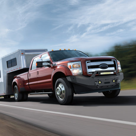 Nilight Front Bumper Compatible for 2011 2012 2013 2014 2015 2016 Ford 3rd Gen F250 F350 F450 with Winch Plate Sensor Holes 3 LED Lights and D-rings