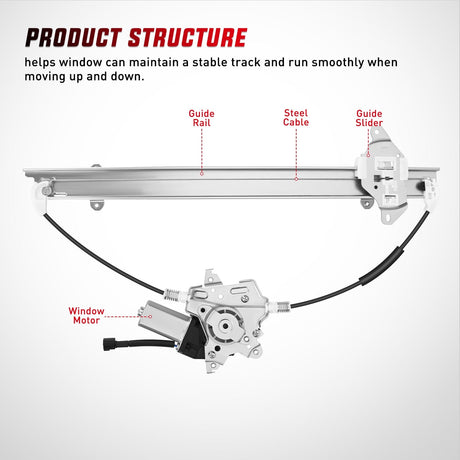 Nilight 741-348 Window Regulator/Motor Front Driver Side Compatible with Nissan Frontier 2005 2006 2007 2008 2009 2010 2011 2012 2013 2014 2015 only use Connector 2 Pins