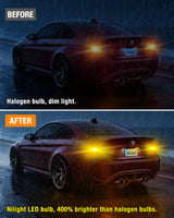 LED Headlight 57LEDs Amber Yellow 3156 3056 4157 3057 3157 LED Bulbs (Pairs)