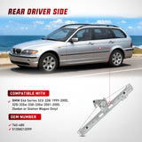 740-480 Rear Driver Side Window Regulator with Motor, Compatible with 1999–2005 BMW E46 323i 328i 325i 325xi 330i 330xi (Sedan/Wagon Only), Power Window Lift Assembly, OE Replacement