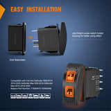 UTV Left Hand Driver Power Window Switch On Off 8 PIN Toggle Switches with Orange Backlit Light 12V 24V with Jumper Wires Set for Can-Am Defender Max 2016-2019 HD8 HD10 710004979