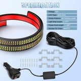 Nilight 2PCS 24 inch Truck Grill Strobe Lights Strip 384 LED Emergency Light Amber White Flexible Side Flashing Warning Caution Safety Waterproof Lighting Kit for Trucks Tow Plow Construction Vehicles