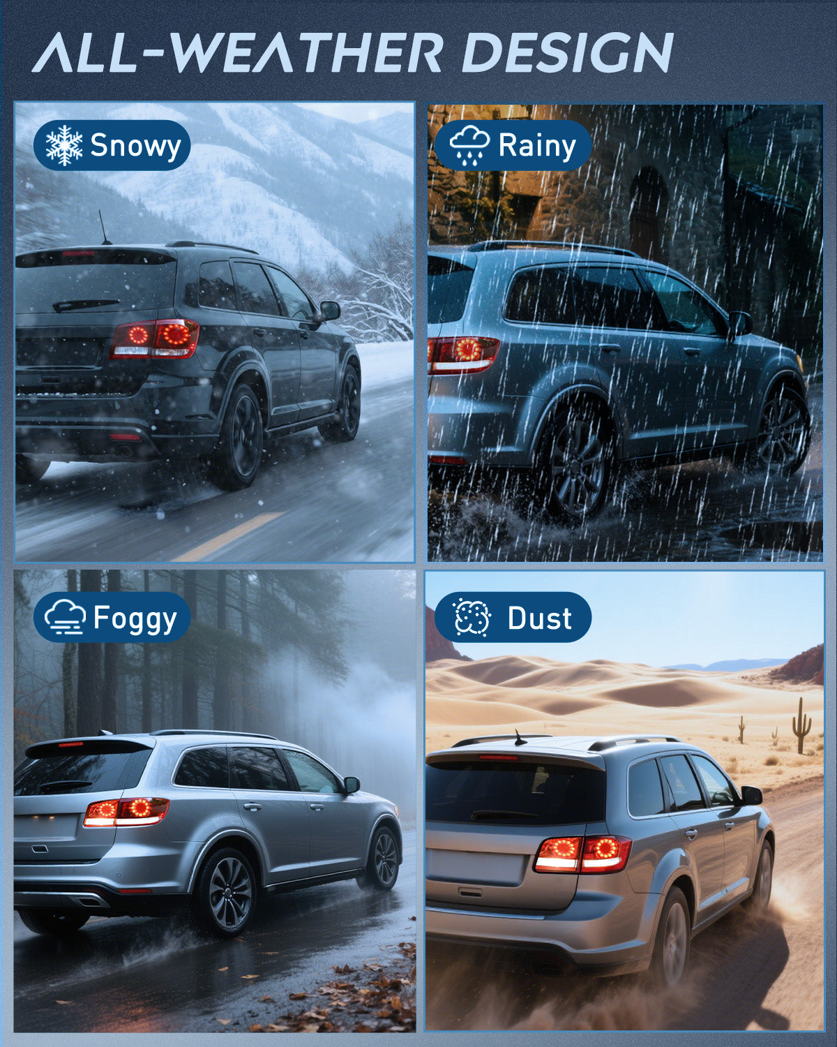 Nilight Taillight Assembly Compatible with 2011 2012 2013 2014 2015 2016 2017 2018 2019 2020 Dodge Journey Outer Tail Light Right Passenger Side