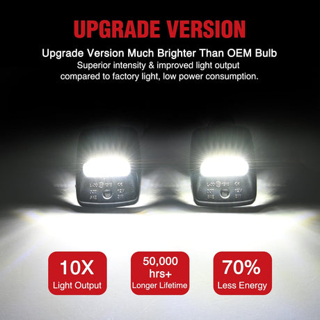 License Plate Lights Compatible with 2005 2006 2007 2008 2009 2010 2011 2012 2013 2014 2015 Toyota Tacoma 2000-2013 Tundra Black Housing 6000K White 2PCS Pack version