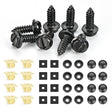 Nilight License Plate Screw Kit for Fastening Front and Back License Plates on Cars, Suvs, and Trucks Black Zinc Plated Rust-Proof and Anti-Rattle License Plate Bolts (Set of 8)