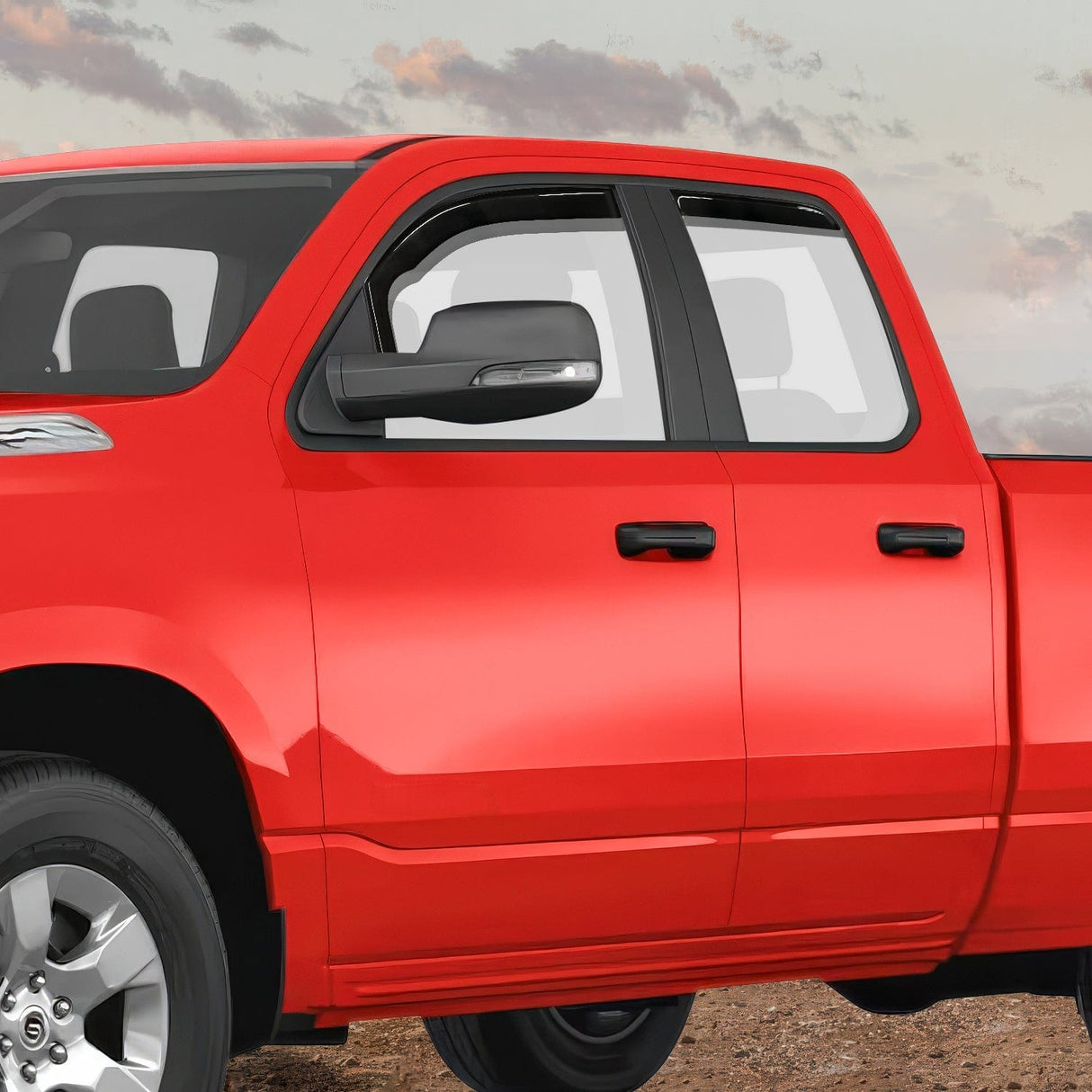 Rain Guards for Dodge RAM 1500 2019 2020 2021 2022 2023 2024 Quad Cab Original Window Deflectors, Vent Window Visors-4PCS