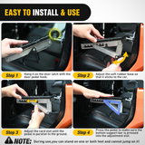 Nilight Car Door Step Universal Aluminum Latch Step for Car Roof Access Portable Folding Car Door Latch Hook Step Multi-Adjustable Both Feet Stand Pedal Max Load 500 Lbs for Truck SUV Vehicles, Black