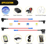 Nilight 24 Pcs 12V Car Add-a-Circuit Fuse Tap Holder Standard Mini Micro2 and Low Profile Fuses Taps 4 Types ATO ATC ATM APM for Cars Trucks Boats