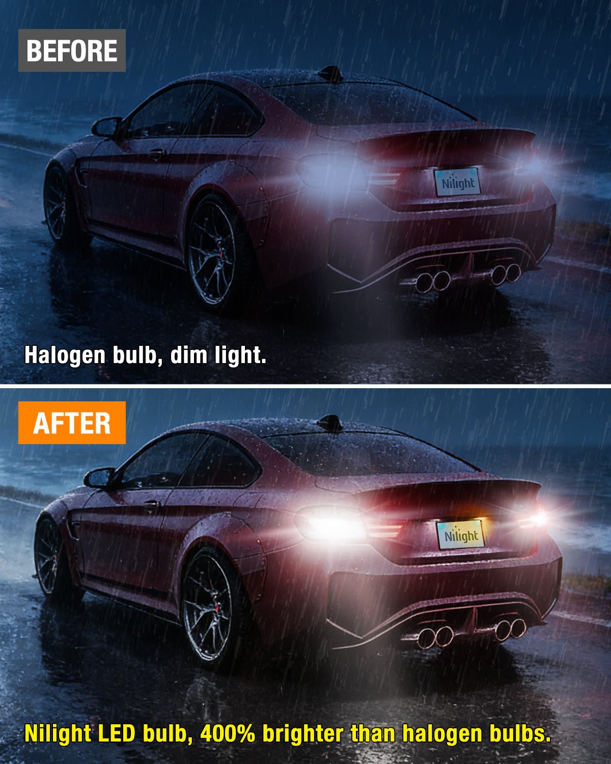 LED Headlight 57LEDs 6100K Cool White 3156 3056 4157 3057 3157 LED Bulbs (Pairs)