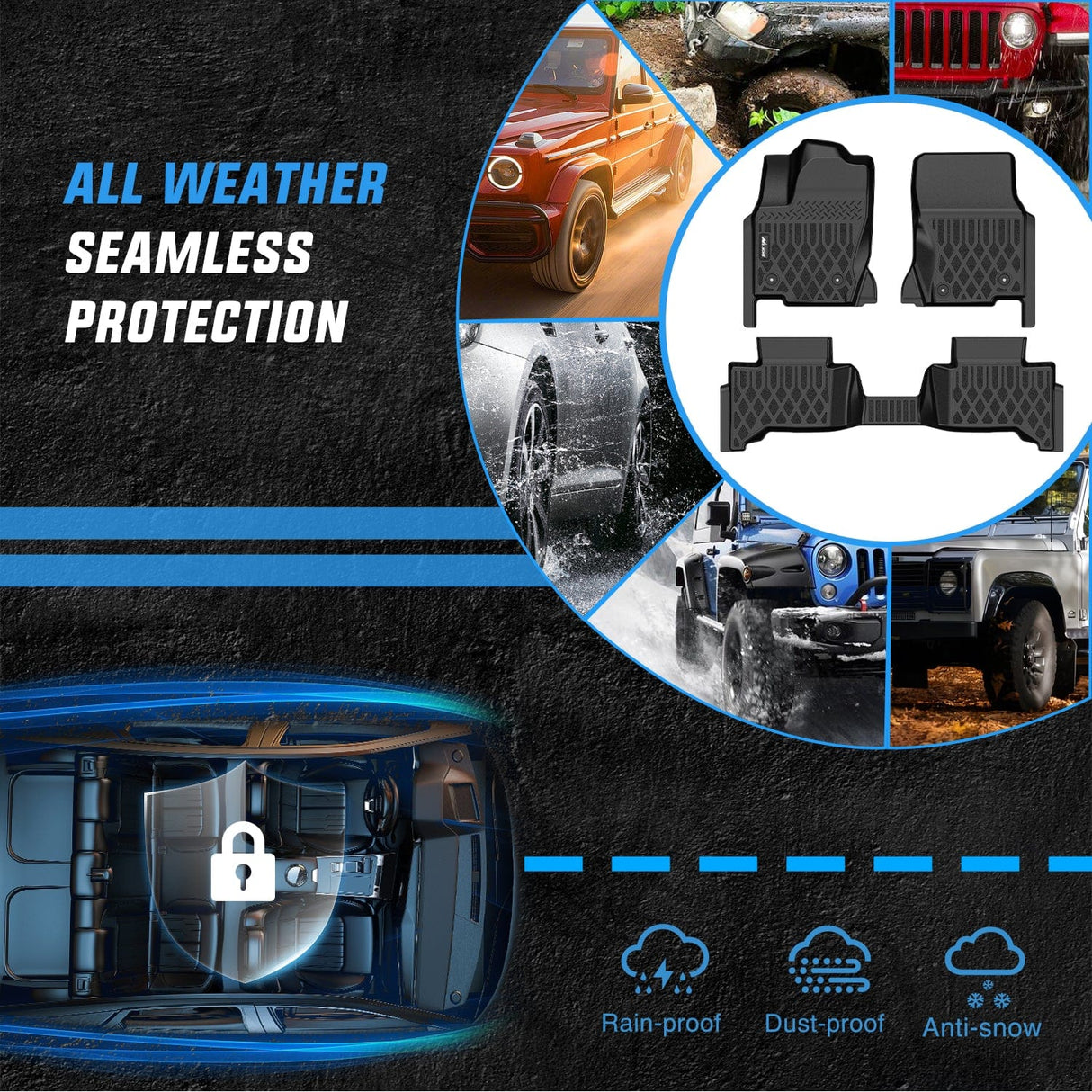 Nilight 2024 2025 2026 Toyota Land Cruiser GX550 (Only for 5 Seats) TPE Fit Heavy Duty Floor Liners