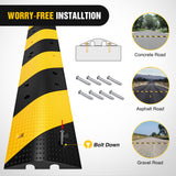 Nilight Rubber Speed Bump, 39.3Inch Heavy Duty 2 Channel Cable Protector Speed Humps for Garage Gravel Roads Asphalt Concrete, 19000 lbs Load Capacity, 2-Pack