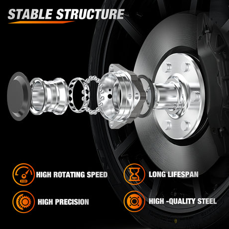 Nilight Front Wheel Hub Assembly for Chevy Sierra Silverado 1500 Avalanche Express 1999-2012, GMC Savana Sierra Yukon XL Cadillac Escalade2003-2005,6 Lugs with ABS Fits ONLY 2WD, OEM 515054