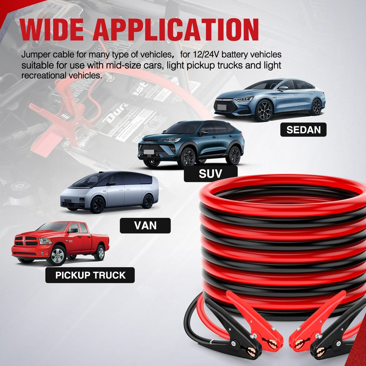 Wiring Harness Kit 2 Gauge 25 FT Heavy Duty Jumper Cable