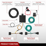 Wiring Harness Kit 4 Pin Trailer Wiring Harness Kit 56329 Vehicle Custom for 2004 2005 2006 2007 2008 2009 2010 2011 2012 Ford Escape; Edge Freestar; Mazda Tribute; Mercury Mariner; Lincoln MKX