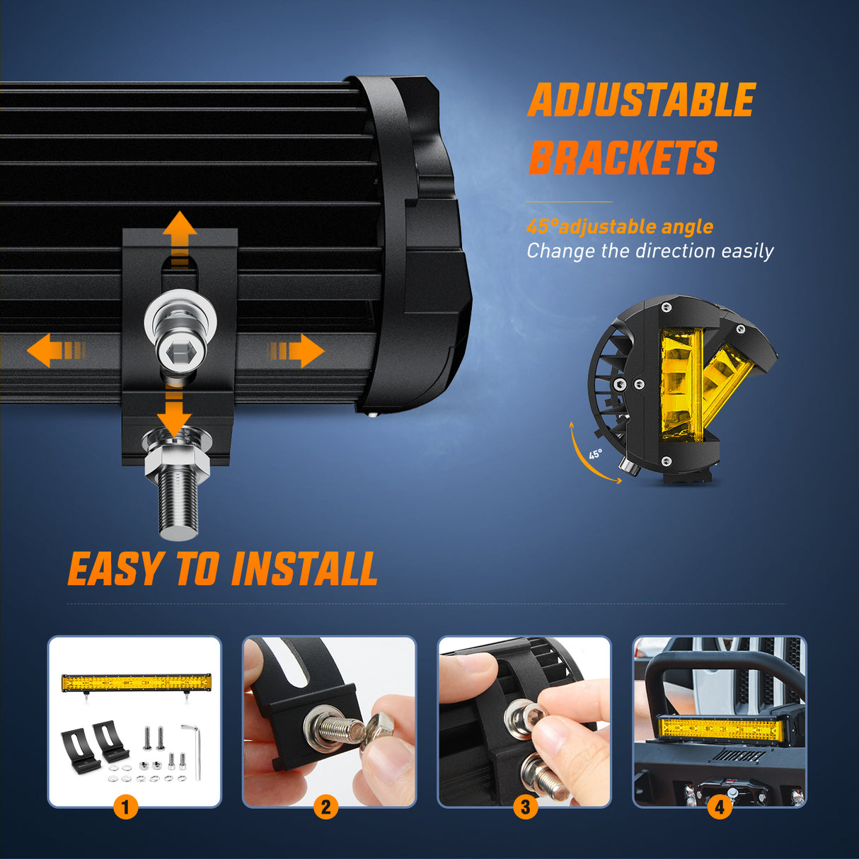 Nilight Side Shooter Light Bar 12Inch Triple Row Spot Flood Combo Yellow Beam Work Lights with 5Pin Rocker Switch Wiring Harness Kit for Off-Road Lighting on Truck SUV ATV UTV