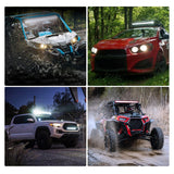 Nilight 50 Inch Triple Row Red Shell Spot Flood Led Light Bar | 12AWG Wire 5Pin Switch