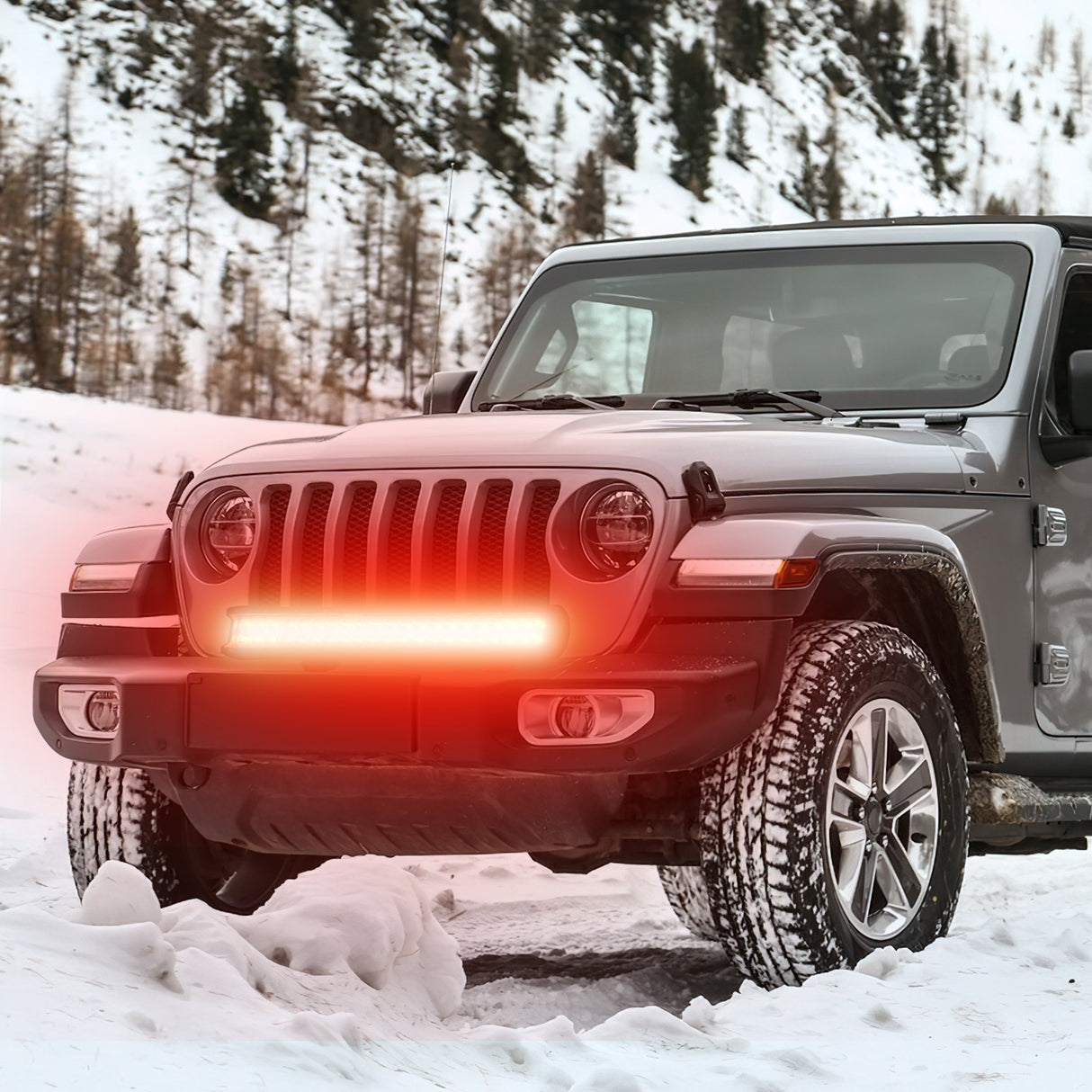 LED Light Bar LED Light Bar 20 Inch 126W Spot Flood Combo Red Beam Off Road Lamp Fishing Hunting Emergency Deck Work Lighting for Trucks UTV Pick-up Van Boat Tractor