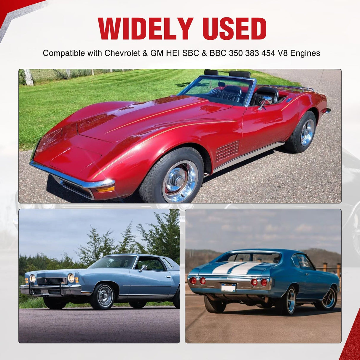 Wiring Harness Kit Spark Plug Wire 10.5 mm Straight Boots High Performance Ignition Wire Compatible with Chevy SBC BBC 305 350 454 Electronic V8 Engine with HEI Distributor