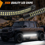 Nilight 2PCS 70 Inch Emergency Strobe Light Strip 1125 LED Running Board Lights White Flexible Side Flashing Warning Caution Safety Waterproof for Truck Construction Vehicles Pickup