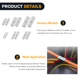 Nilight 100PCS Non Insulated Butt Connectors Kit AWG 24-8 Uninsulated Crimp Butt Connectors Pure Copper Tin Coated Crimp Terminals for Motorcycle Motorbike Car Truck Boats