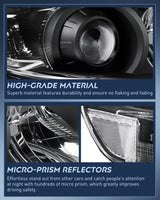 Headlight Assembly Compatible with 2011 2012 2013 2014 2015 2016 2017 2018 2019 2020 Toyota Sienna Black Housing Clear Reflector Clear Lens Headlights Replacement