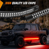 Nilight 2PCS 70 Inch Emergency Strobe Light Strip 1125 LED Running Board Lights Red Flexible Side Flashing Warning Caution Safety Waterproof for Truck Construction Vehicles Pickup