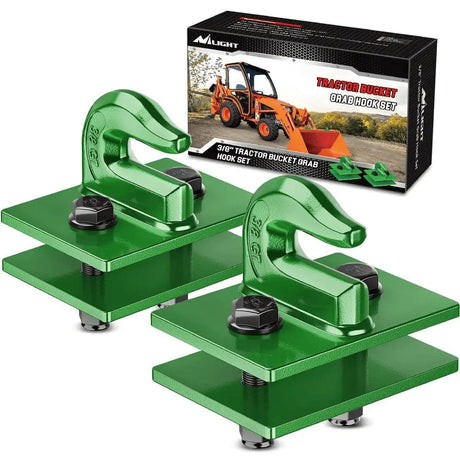 Tractor Bucket Grab Hook 3/8 Inch Dark Green (Pair) Nilight