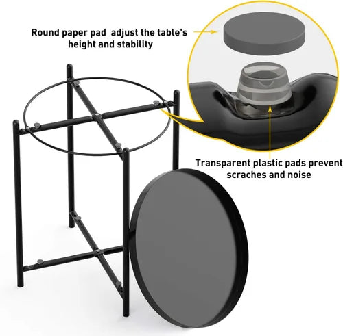Side Table, End Table Metal Small Table Indoor Outdoor & Snack Bedside Table Sofa Side Snack Table Accent Coffee Table Living Room Bedroom Balcony 1 Layer (Black))