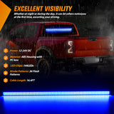 Nilight 144LED Traffic Advisor Strobe Light Bar with Controller Blue Emergency Warning Lights Hazard Interior Front/Rear Windshield Flashing for Cars Plow Trucks Construction Vehicles