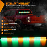 Nilight 144LED Traffic Advisor Strobe Light Bar with Controller Amber Green Emergency Warning Lights Hazard Interior Front/Rear Windshield Flashing for Cars Plow Trucks Construction Vehicles