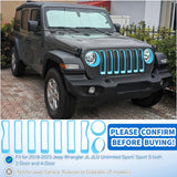Grill Inserts fit for Jeep Wrangler Front Grille Inserts Headlight Cover Set for JL JLU Unlimited Sport SportS 2018 2019 2020 2021 2022 2023 Grille Bezels Trim Exterior Accessories Blue 9 Pcs