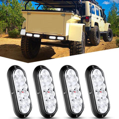 6 Inch Oval White Upgrade LED Trailer Tail Lights (4PCS)