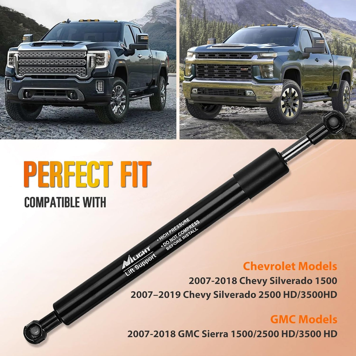 Pickup Tailgate Assist Shock for 07-19 Silverado & Sierra, Truck Tail Gate Lift Assist Tailgate Shock Damper for Chevy Silverado GMC Sierra 1500 & 2500 3500 HD 2007-2015 2016 2017 2018 2019