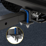 Trailer Hitch Tightener for 2 Inch Trailers Hitches Mount Anti Rattle Heavy Duty Steel with Rubber Cover Dark Blue U Bolt Matte Black Plate Electrophoresis Anti-Rust Triple Protective