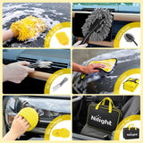 Automotive Tools 27PCS Car Detailing Kit Auto Cleaning Tools Wash Set with Storage Carry Bag Home Use for Interior Exterior Deep Clean Polish Car Care Windshield Dashboard Seat Air Vents Wheels Tires, Yellow