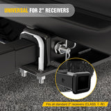 Trailer Hitch Tightener for 2 Inch Trailers Hitches Mount Anti Rattle Heavy Duty Steel with Rubber Cover White U Bolt Matte Black Plate Electrophoresis Anti-Rust Triple Protective