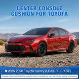 Center Console Cover Fit for Toyota Camry 2025 2026 LE SE XLE XSE | Premium Nappa Leather Armrest Cover for Toyota Car Accessories Waterproof Middle Arm Rest Cover Pad Armrest Box Cushion Black