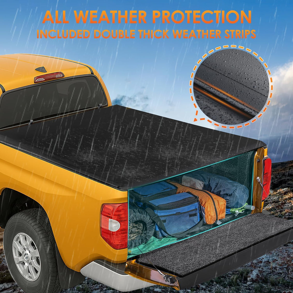 Soft Roll-Up Tonneau Cover Compatible with Toyota Tundra 2007 2008 2009 2010 2011 2012 2013 2014 2015 2016 2017 2018 2019 2020 2021– 5.5ft Truck Bed Cover
