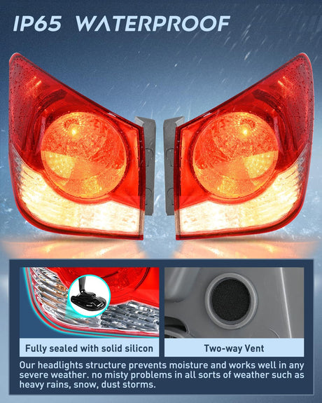 Taillight Assembly Compatible with 2011 2012 2013 2014 2015 Chevy Cruze 2016 Limited Outer Tail Light OE Style Rear Lamp Replacement Driver and Passenger Side