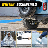 Car Emergency Kit with Jumper Cable Air Compressor Tire Repair Essential Tools First Aid Alligator Connector Electrical Kit for Travel Camping Outdoor Cars Truck SUV RV