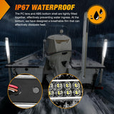 LED Tail Light 2PCS 17 Inch 40LED White Running Tail Reverse Back Up Lights w/Chrome Bezel Waterproof Surface Mount for 12V Towing Trailer Truck RV Camper Boat