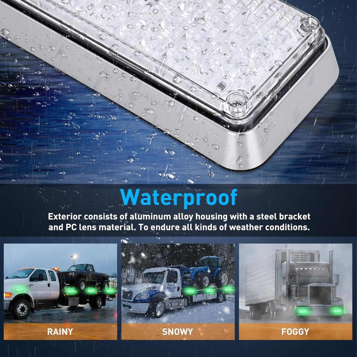 2PCS 42LED Green Wireless Magnetic Strobe Lights Portable Warning Hazard Light Surface Mount Waterproof 5 Patterns for 12V 24V Cars Trucks Van Off Road Vehicles ATV