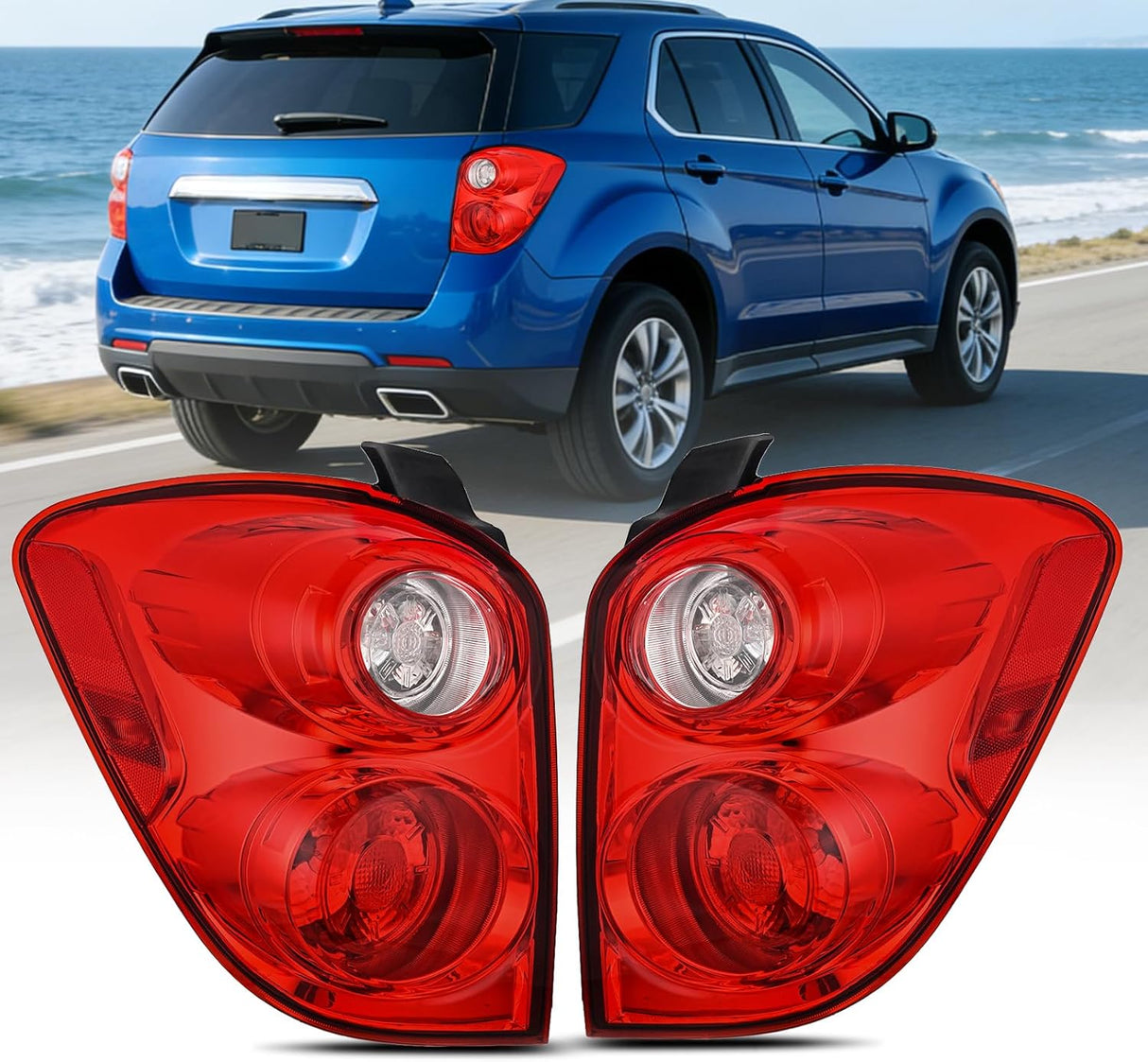 Taillight Assembly Compatible with 2010 2011 2012 2013 2014 2015 Chevrolet Chevy Equinox Tail Light OE Style Rear Lamp Replacement Driver and Passenger Side